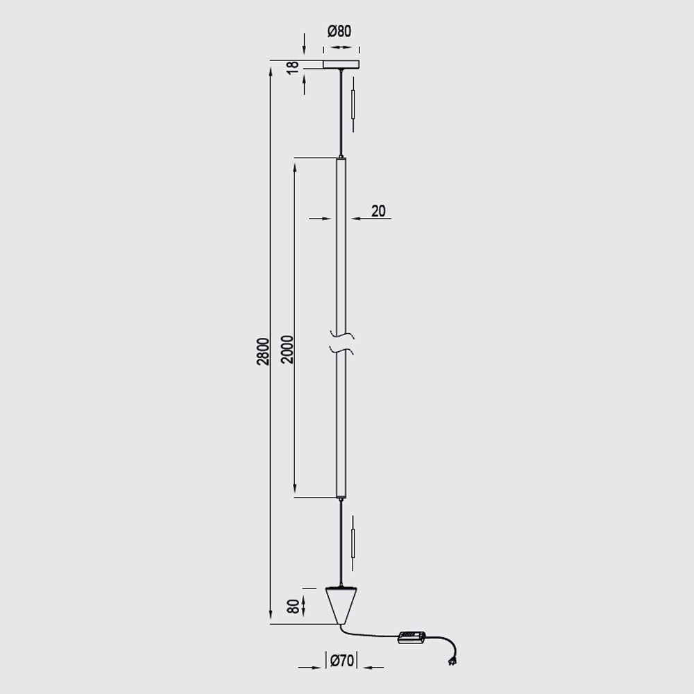 Vertical LED Floor/Hanging Lamp (36W)