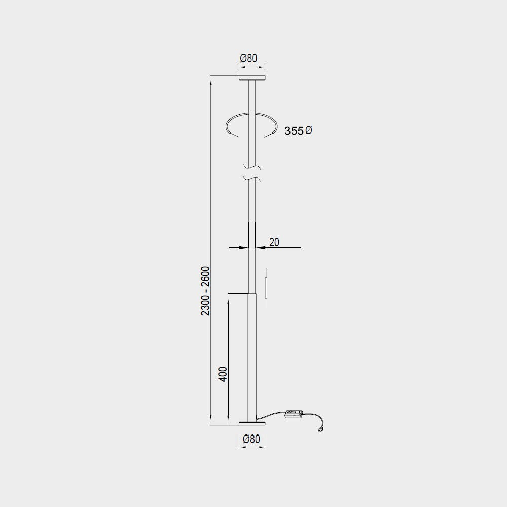 Vertical LED Floor/Ceiling Lamp (36W)