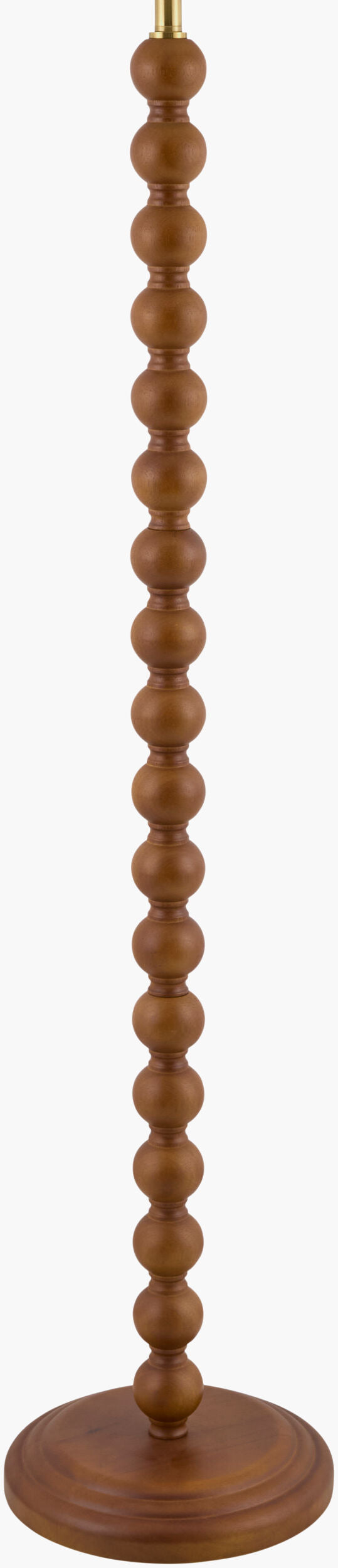 Lubao 62" Rubber Wood Floor Lamp, Hand Painted Dark Brown