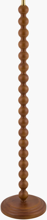 Lubao 62" Rubber Wood Floor Lamp, Hand Painted Dark Brown