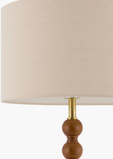 Lubao 62" Rubber Wood Floor Lamp, Hand Painted Dark Brown