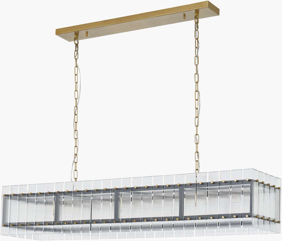 Lucentra Iron Chandelier, Metallic Metallic Brass