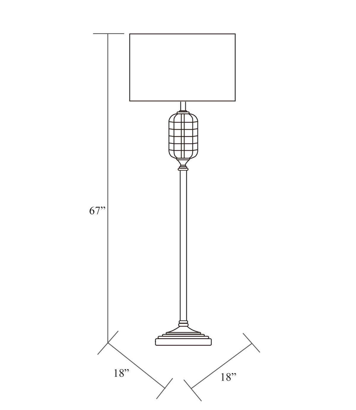 Letty 67" Iron Floor Lamp, Painted Black