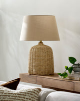 Levane 27" Rattan Table Lamp, Natural Beige