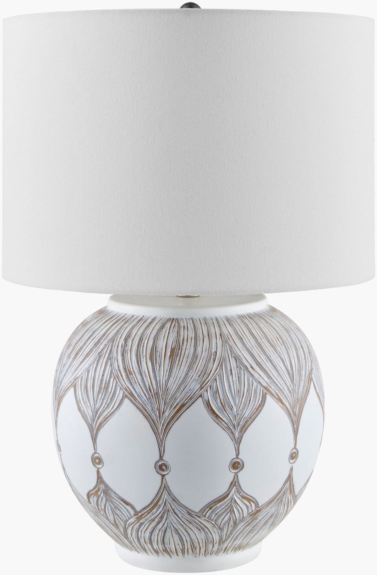 Lafia 25" Resin Table Lamp, Painted White