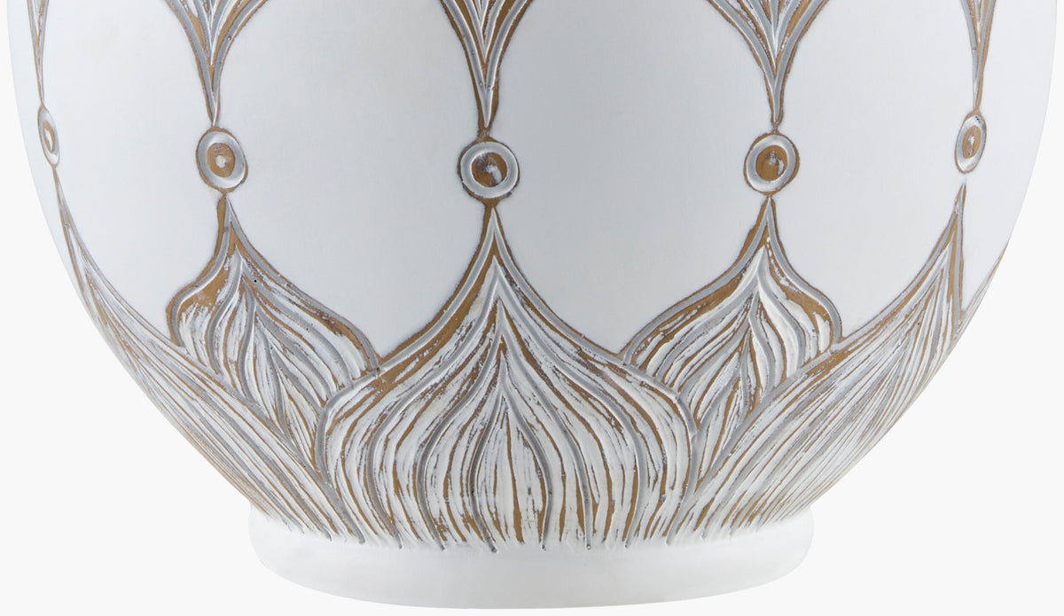Lafia 25" Resin Table Lamp, Painted White