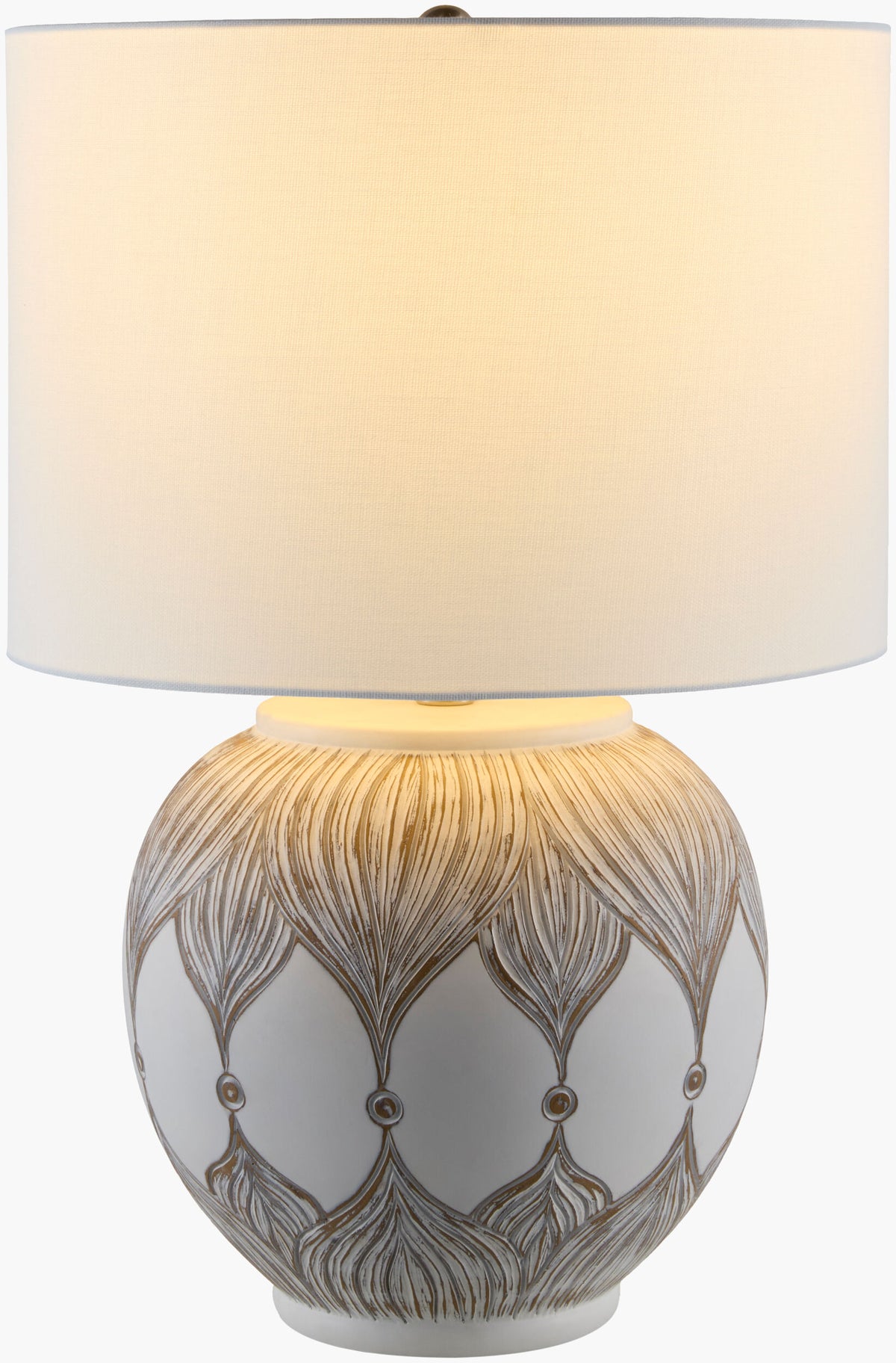 Lafia 25" Resin Table Lamp, Painted White