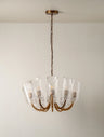 Carnival - 10 Lightweight Chandeliers in Aged Brass and Textured Glass