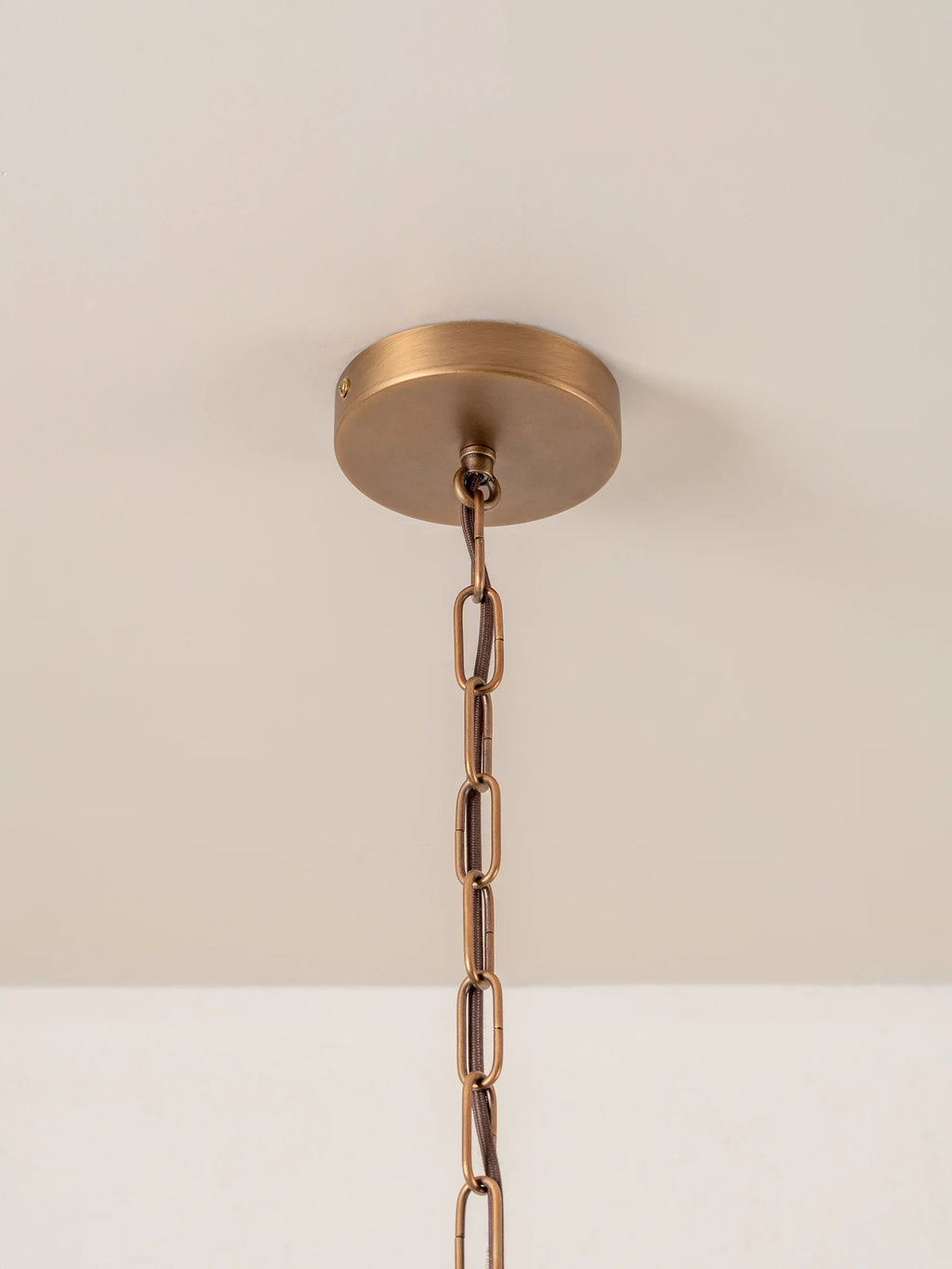 Carnival - 10 Lightweight Chandeliers in Aged Brass and Textured Glass