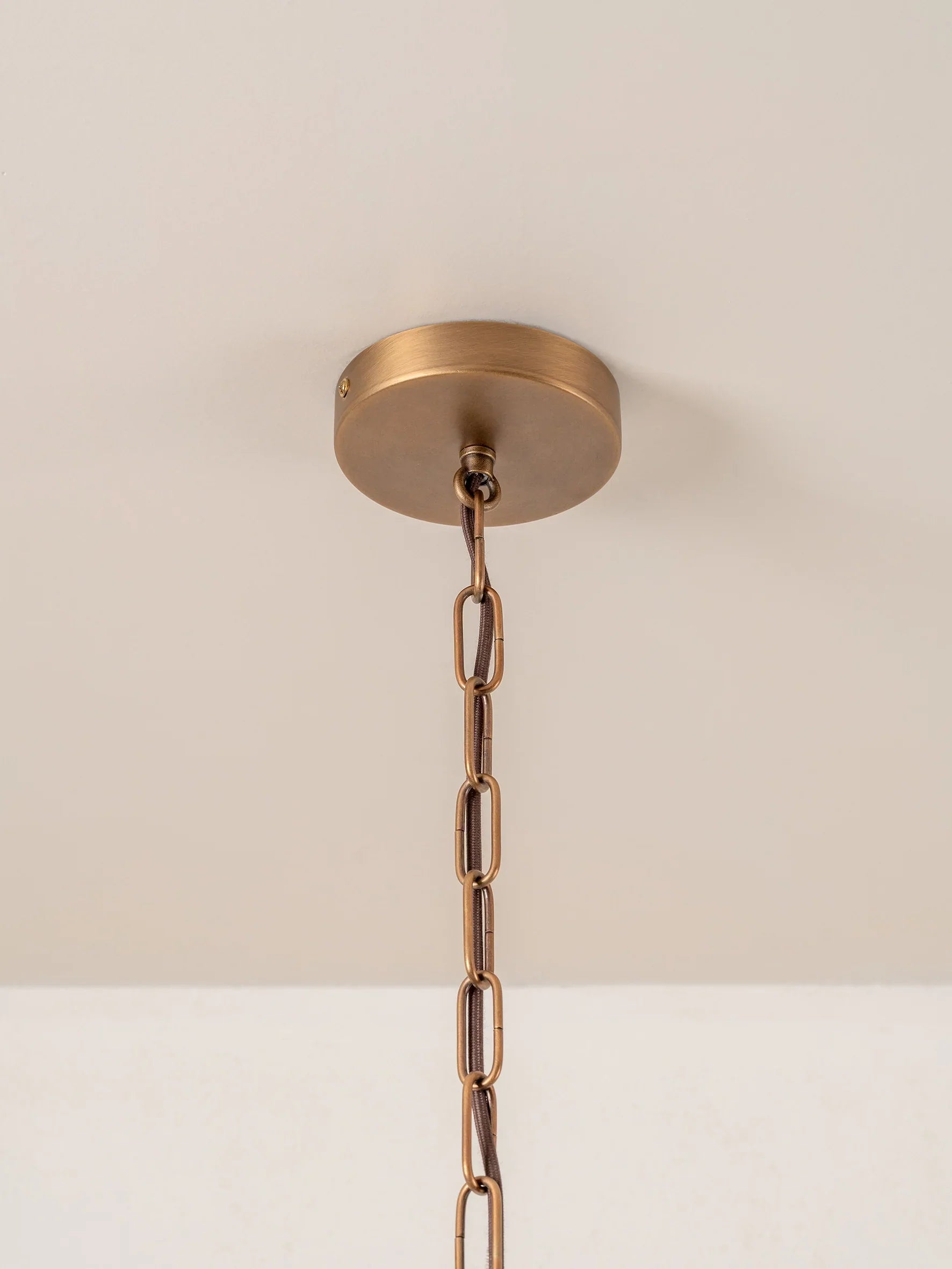 Carnival - 10 Lightweight Chandeliers in Aged Brass and Textured Glass