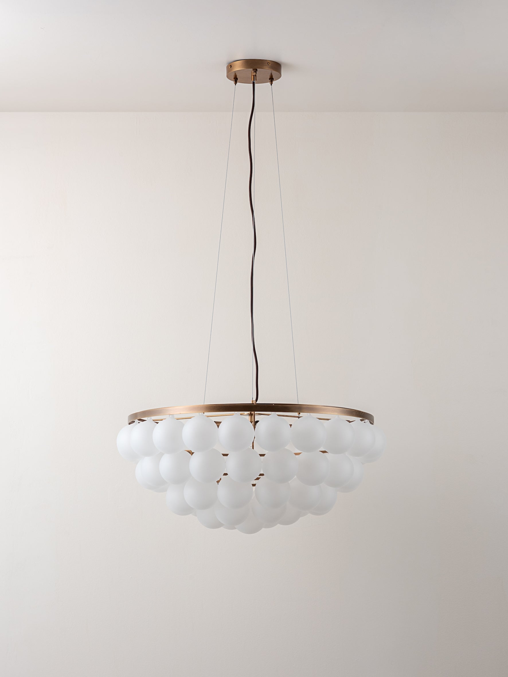 Cloudia - Large 5-Point Matte White Brass Chandelier