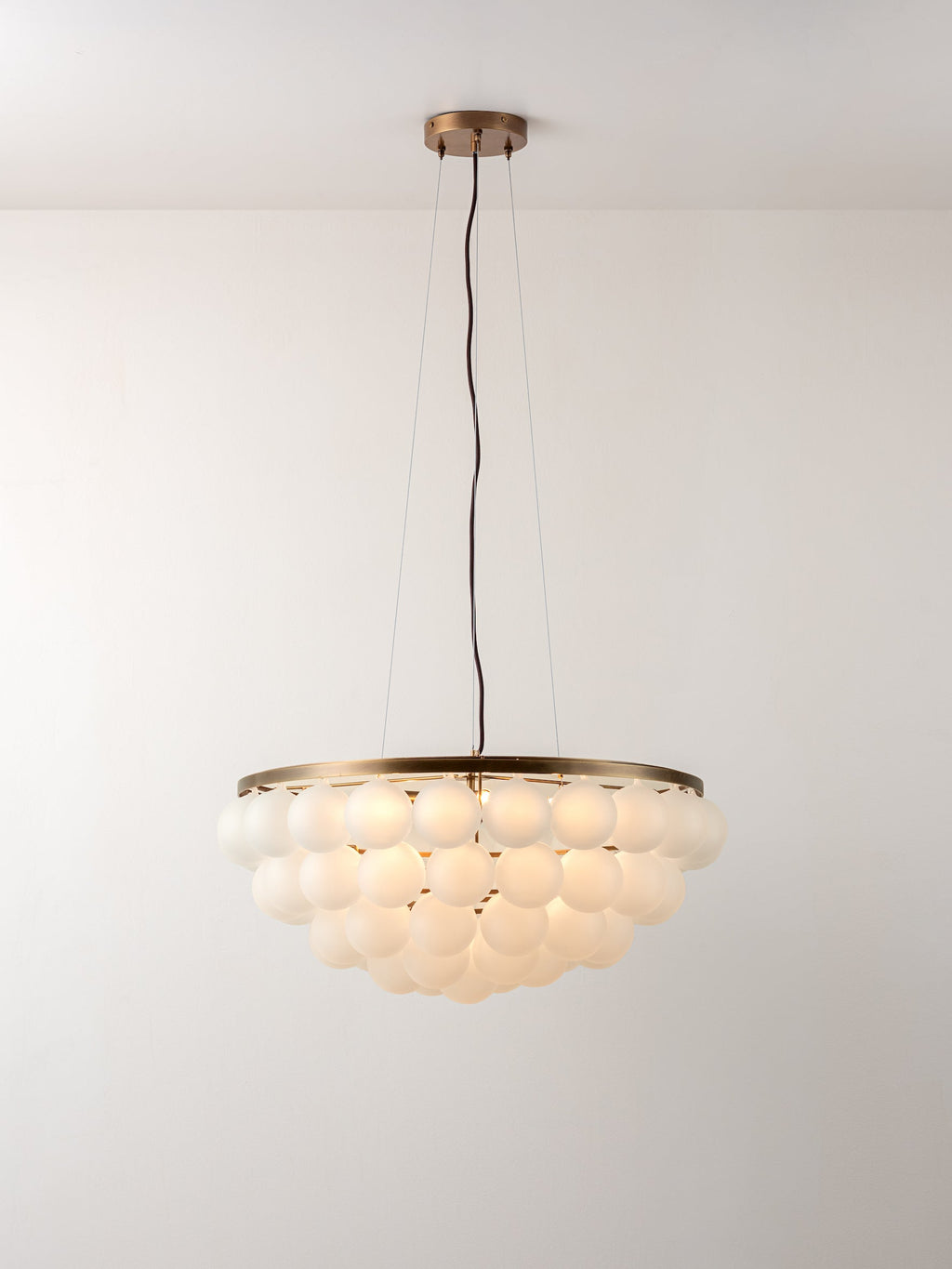 Cloudia - Large 5-Point Matte White Brass Chandelier