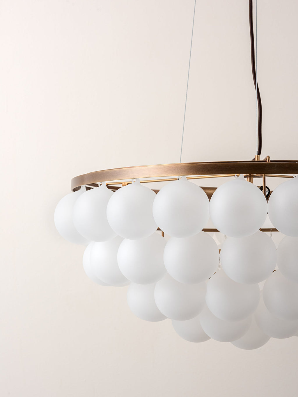 Cloudia - Large 5-Point Matte White Brass Chandelier