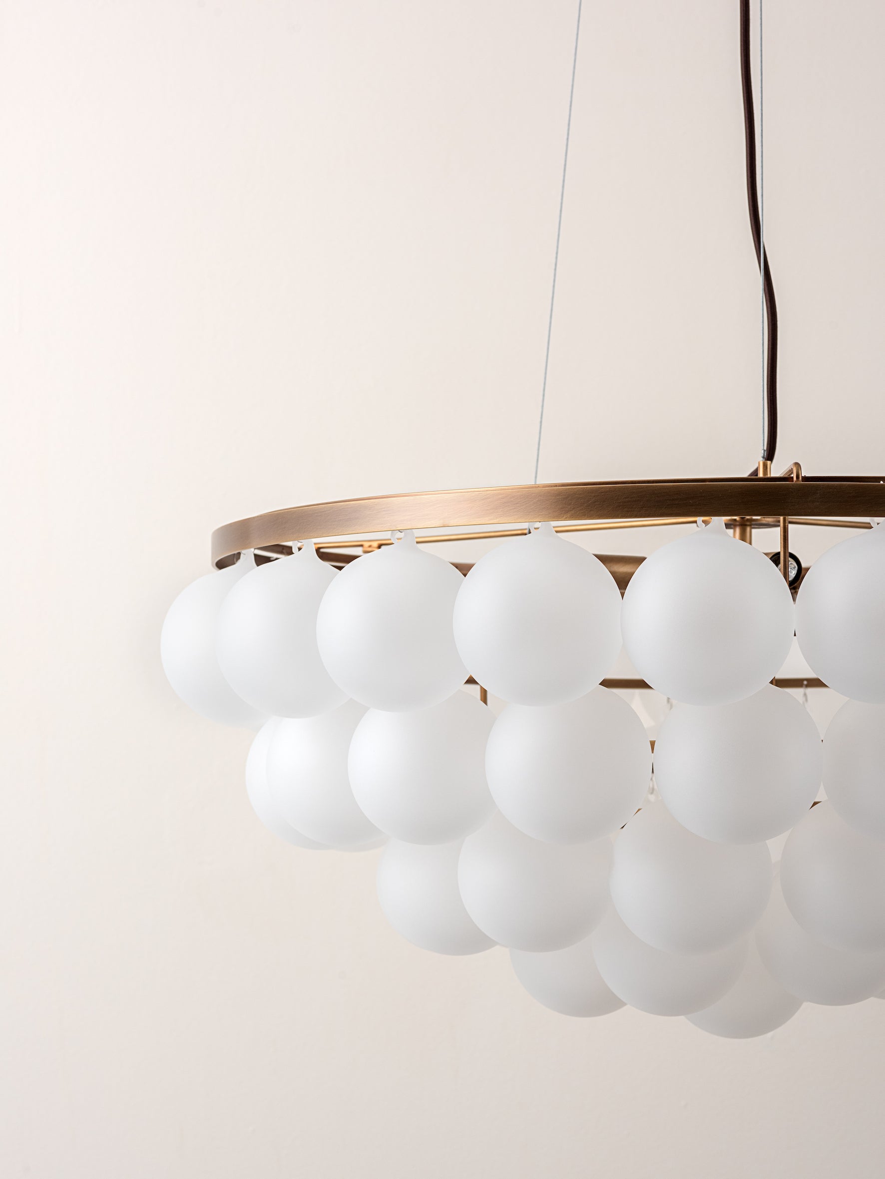 Cloudia - Large 5-Point Matte White Brass Chandelier