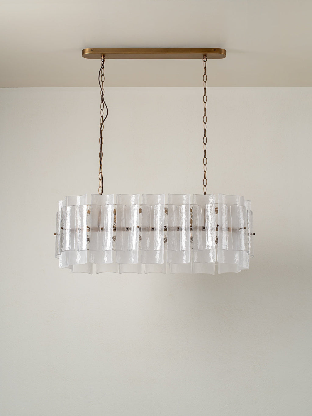 Pazo - 5-Arm Layered Chandelier with Textured Glass