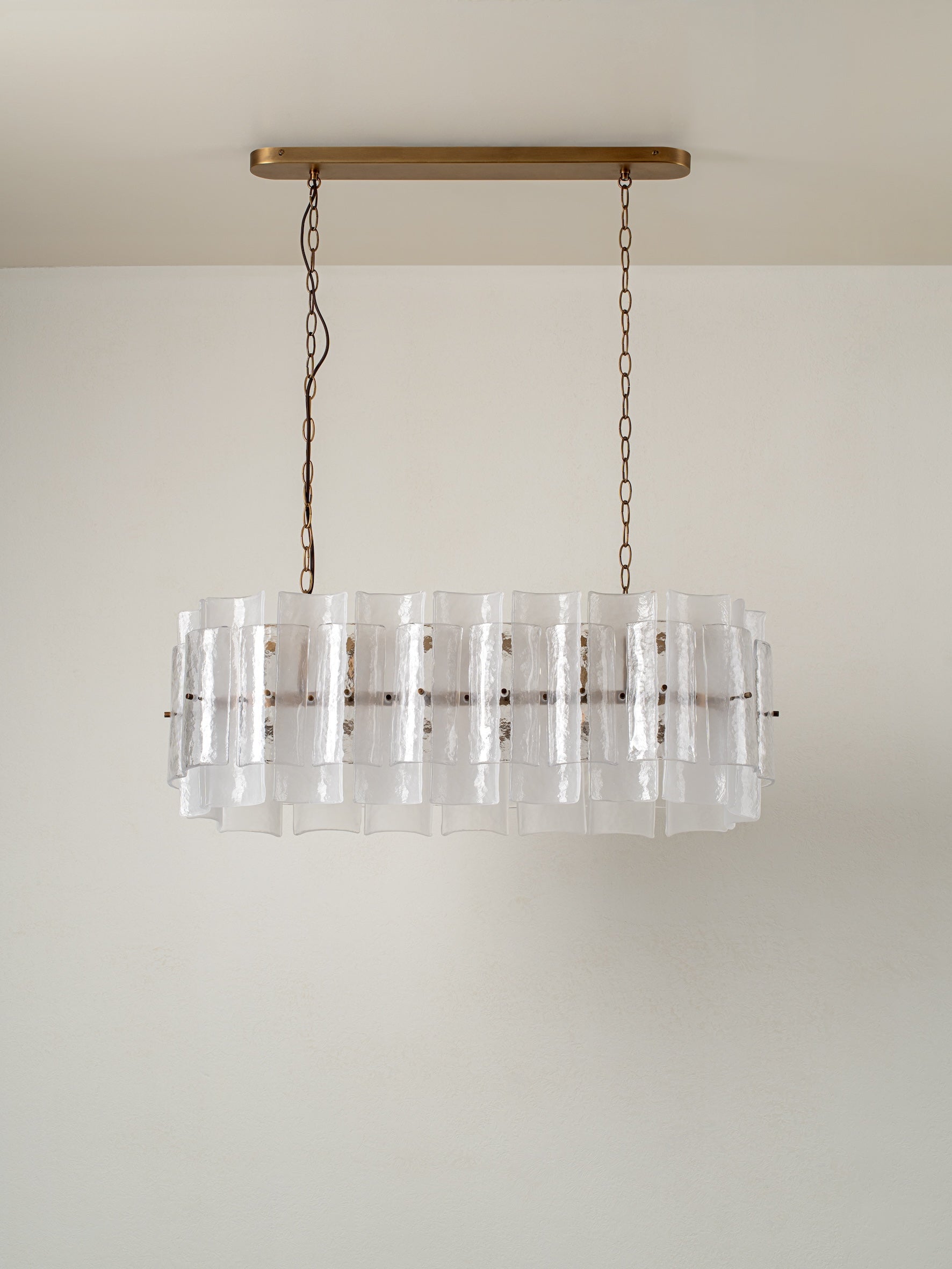 Pazo - 5-Arm Layered Chandelier with Textured Glass