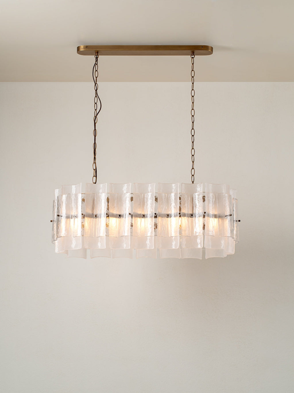 Pazo - 5-Arm Layered Chandelier with Textured Glass
