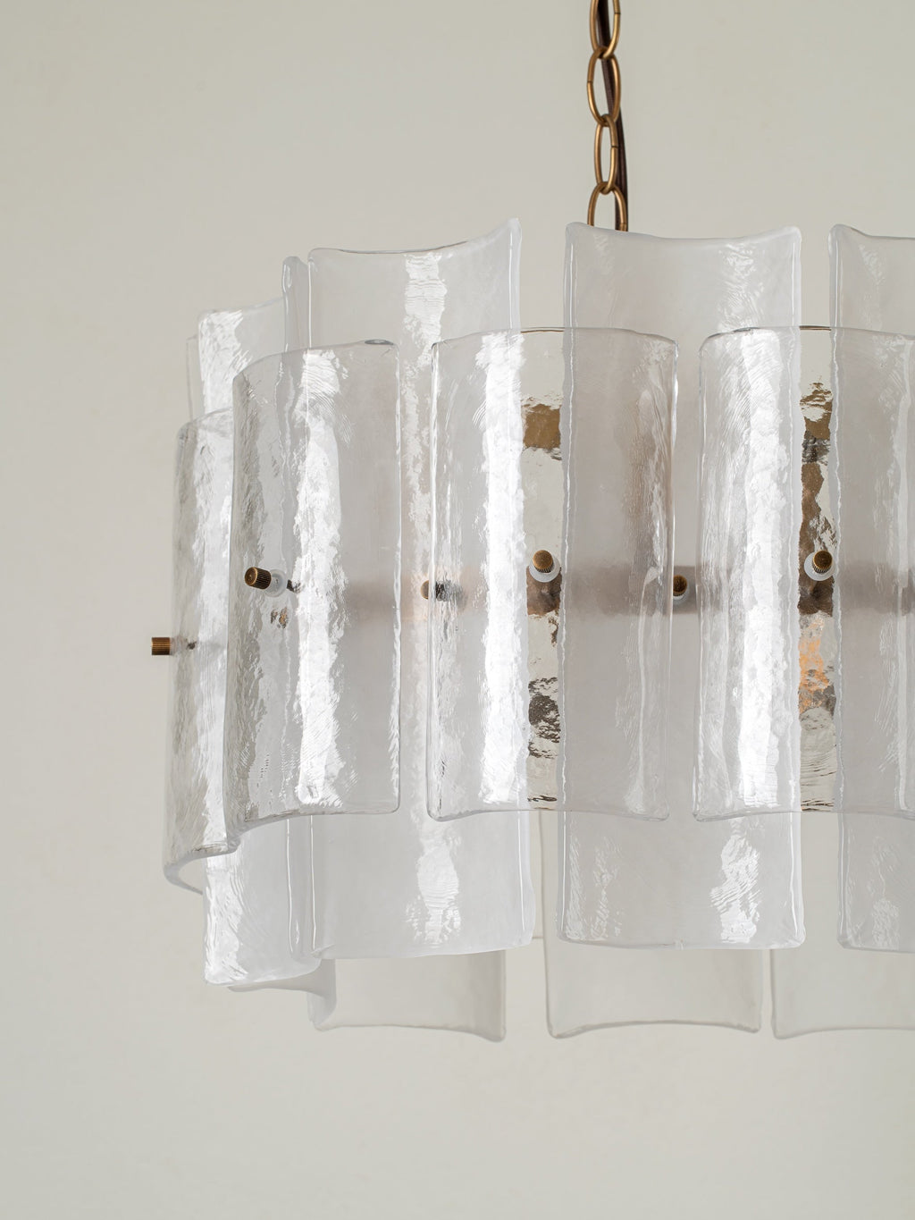 Pazo - 5-Arm Layered Chandelier with Textured Glass