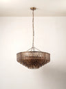 Petalia - Wide Chandelier with 9 Light Sources in Brown and Smoky Glass