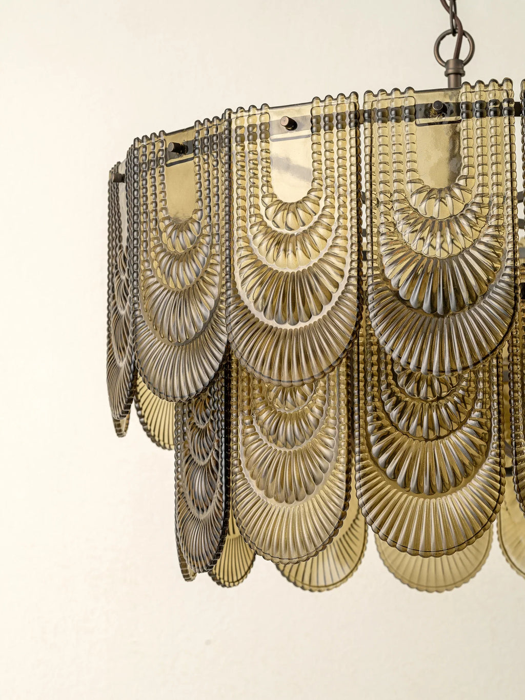 Selmes - 4-Light Chandelier in Brown and Smoky Green Glass