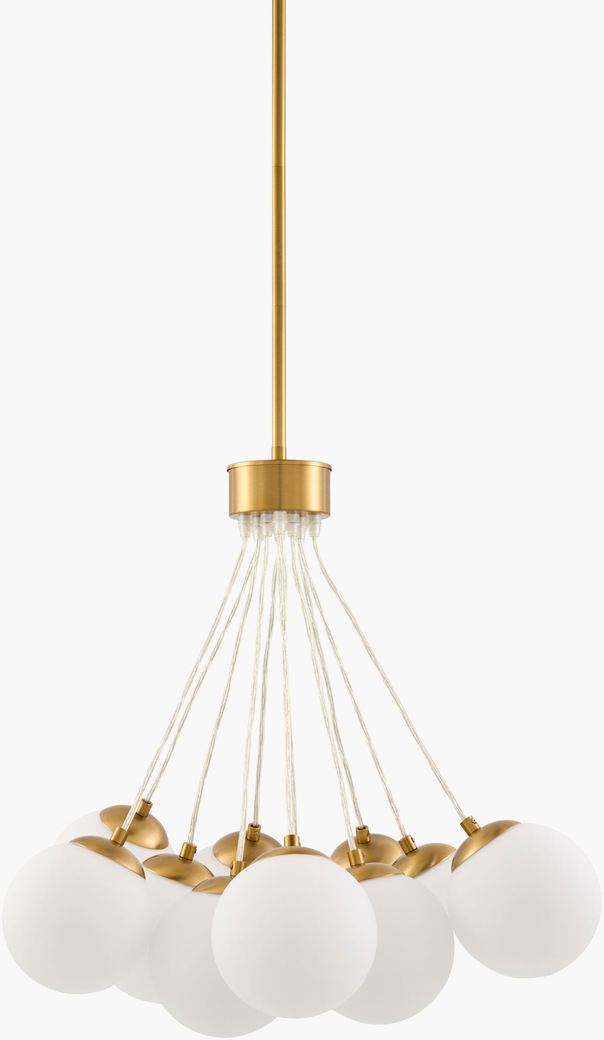 Liora Iron Chandelier, Electroplated Metallic Brass, Painted White (LIO-010)