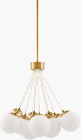 Liora Iron Chandelier, Electroplated Metallic Brass, Painted White (LIO-010)