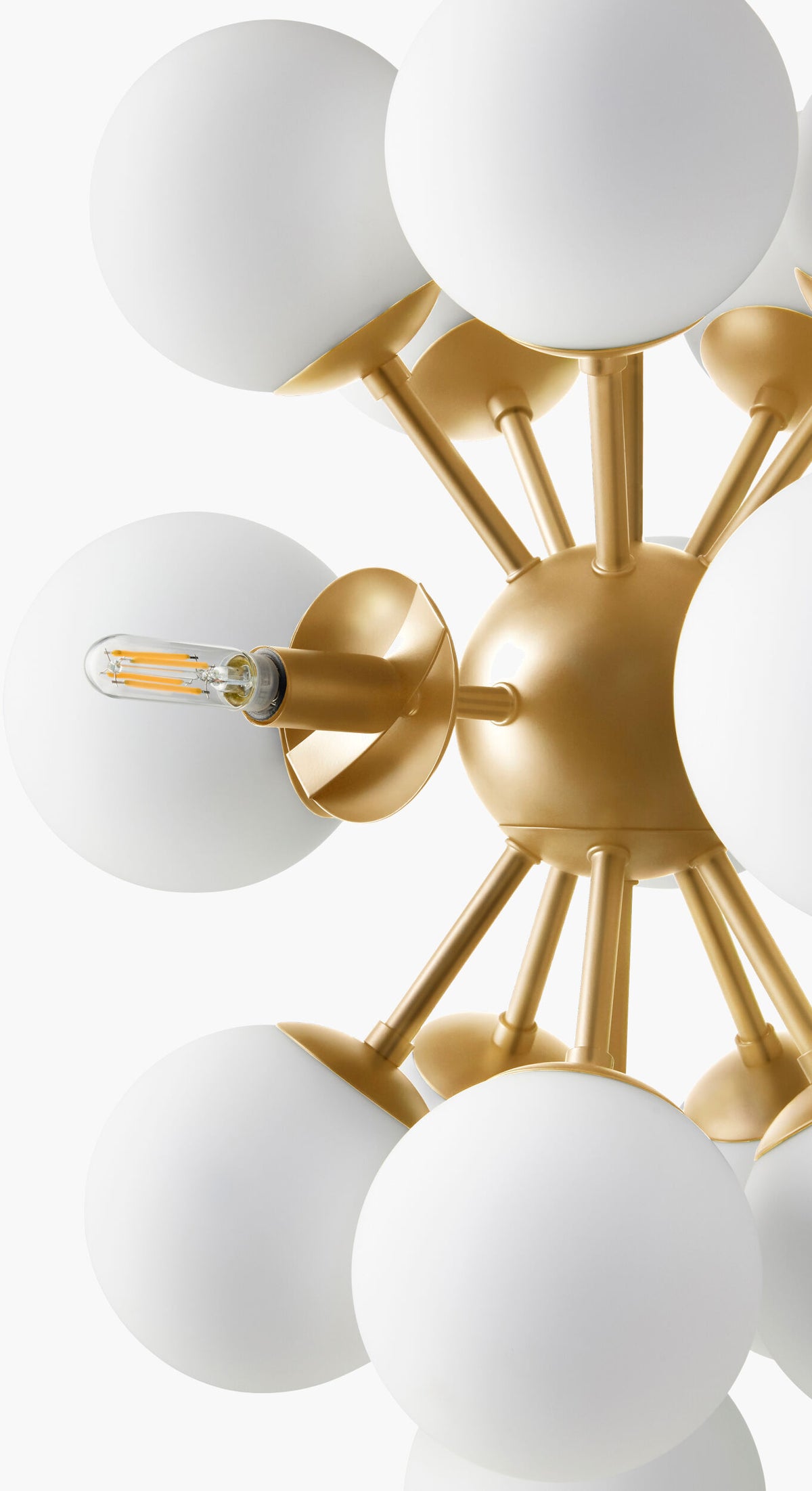 Liora Iron Chandelier, Electroplated Metallic Brass