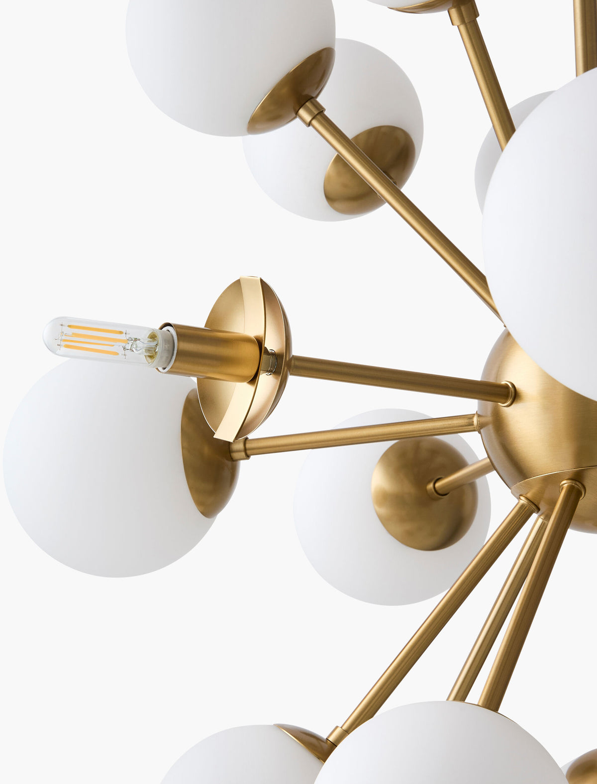 Liora Iron Chandelier, Electroplated Metallic Brass (LIO-004)