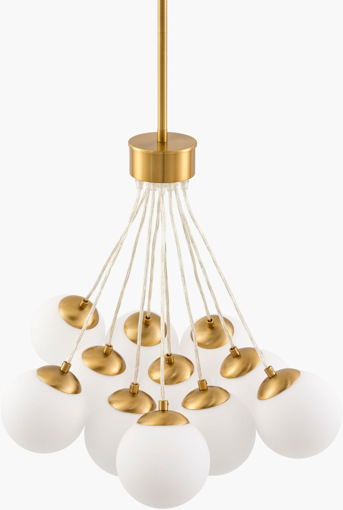 Liora Iron Chandelier, Electroplated Metallic Brass, Painted White (LIO-010)