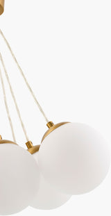 Liora Iron Chandelier, Electroplated Metallic Brass, Painted White (LIO-010)