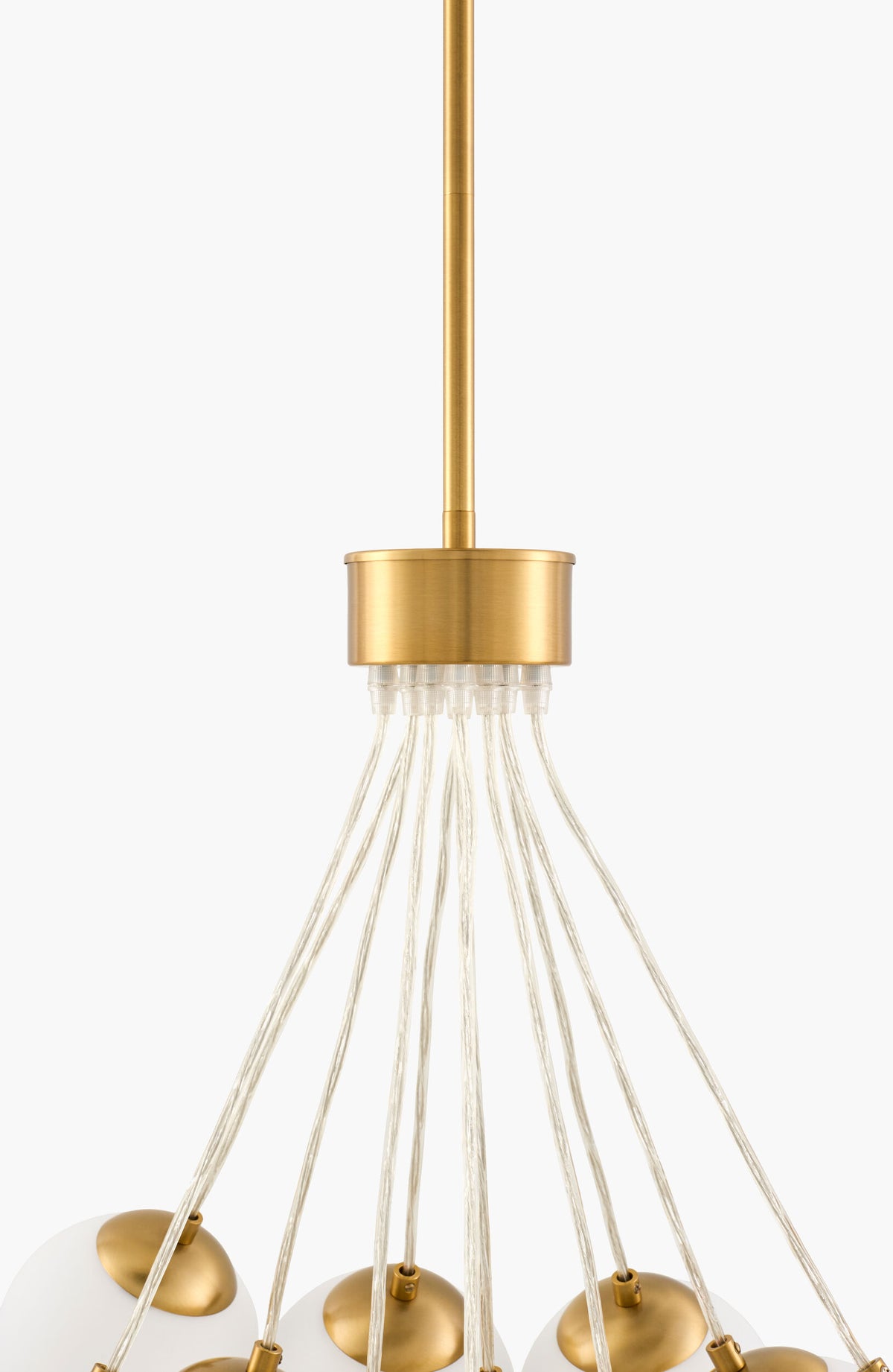 Liora Iron Chandelier, Electroplated Metallic Brass, Painted White (LIO-010)
