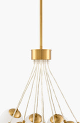 Liora Iron Chandelier, Electroplated Metallic Brass, Painted White (LIO-010)