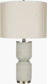 Wells 27" Concrete Table Lamp, Distressed Light Gray