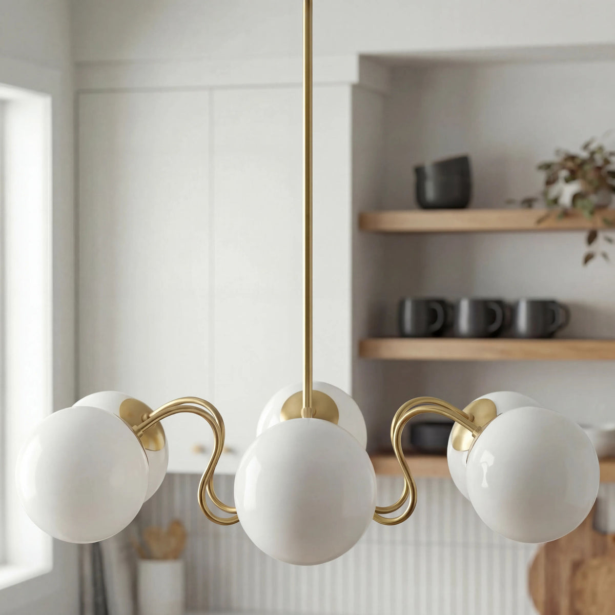 Lunavia Iron Pendant Light, Plated Metallic Brass (LNV-001)