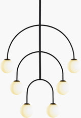 Laon Iron Chandelier, Painted Black