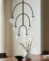 Laon Iron Chandelier, Painted Black