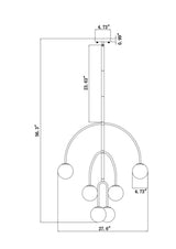 Laon Iron Chandelier, Painted Black