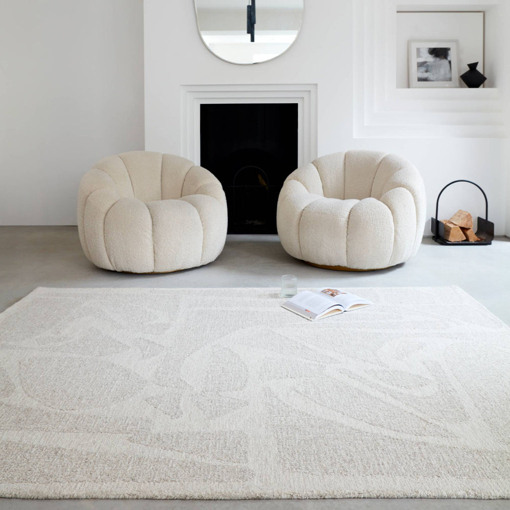 Loxley Rug styled in a living room