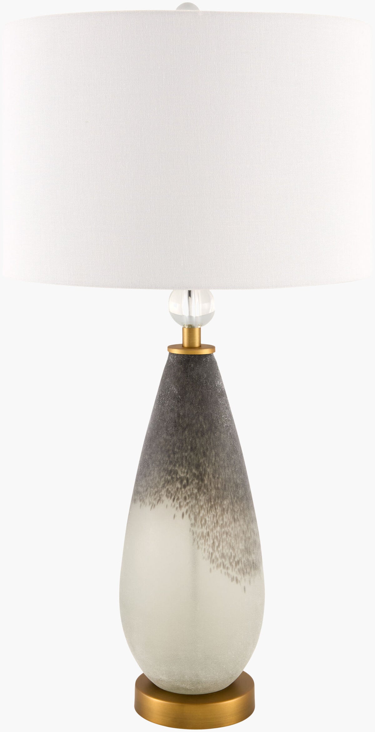 Lorca 29" Glass Table Lamp, Frosted Black, Natural Clear