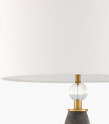 Lorca 29" Glass Table Lamp, Frosted Black, Natural Clear