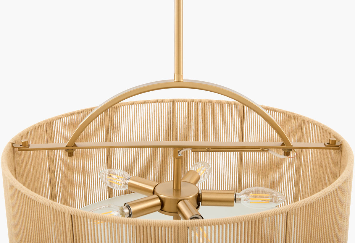 Liradis Iron Chandelier, Bronze Metallic Gold, Natural Brown