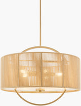 Liradis Iron Chandelier, Bronze Metallic Gold, Natural Brown