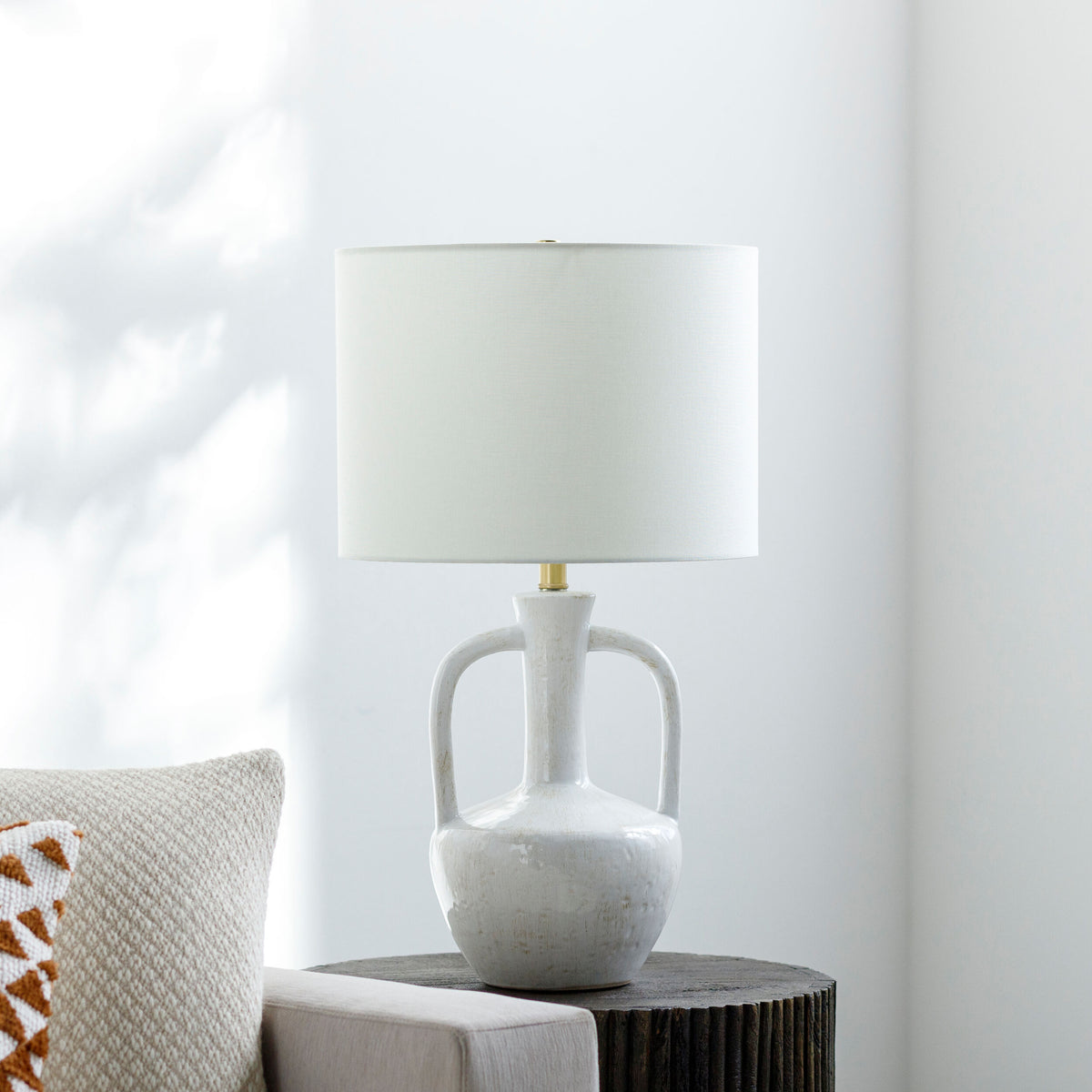 Lorraine 27" Ceramic Table Lamp, Glazed White