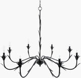 Lustre Iron Chandelier, Powder Coated Black (LSTR-007)