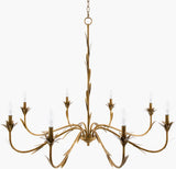 Lustre Iron Chandelier, Powder Coated Gold (LSTR-008)