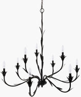 Lustre Iron Chandelier, Powder Coated Black (LSTR-009)