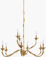 Lustre Iron Chandelier, Powder Coated Gold (LSTR-010)