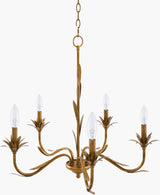 Lustre Iron Chandelier, Powder Coated Gold (LSTR-012)