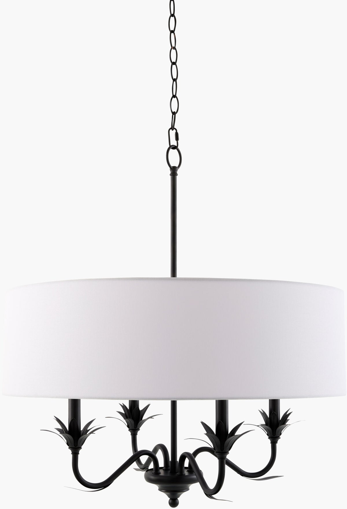 Lustre Iron Chandelier, Powder Coated Black (LSTR-013)