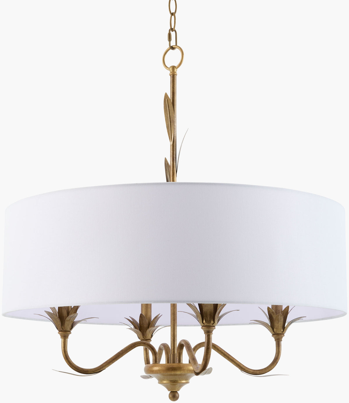 Lustre Iron Chandelier, Powder Coated Gold (LSTR-014)